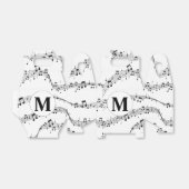 Monogram zwart-wit muzieknotitie bedankdoosjes (Uitgevouwen)