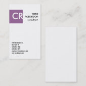 Monogram Zwart wit Paars Visitekaartje (Voorkant / Achterkant)