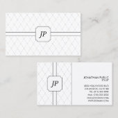 Monogram zwart-wit patroon visitekaartje (Voorkant / Achterkant)