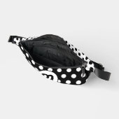 Monogram Zwart-wit Polka Dots Aangepaste kleur Heuptasje (Open)