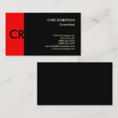 Monogram Zwart wit rood Visitekaartje (Voorkant / Achterkant)