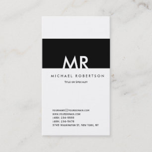Monogram zwart wit schoon Visitekaartje