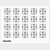 Monogram Zwart-wit Sticker Letter R (Vel)