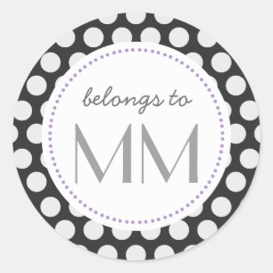 Monogram Zwart-wit Stippen - DIY Labels