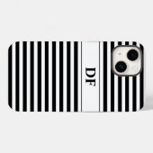 Monogram zwart/wit strepen Case-Mate iPhone case (Achterkant (horizontaal))