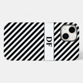 Monogram zwart/wit strepen Case-Mate iPhone case (Achterkant (horizontaal))