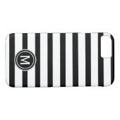Monogram zwart-wit Stripe Case-Mate iPhone Case (Achterkant (Horizontaal))