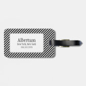 Monogram zwart-wit Stripes Bagagelabel (Achterkant horizontaal)
