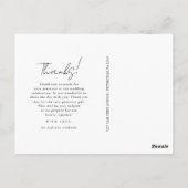 Monogram Zwart Wit Trouwfoto Dank u Briefkaart (Achterkant)