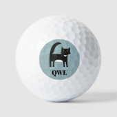 Monogram zwart-wit Tuxedo Cat Golfballen (Voorkant)