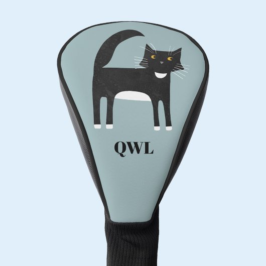 Monogram zwart-wit Tuxedo Cat Golfheadcover