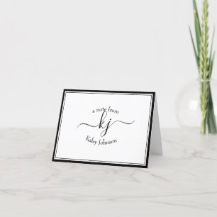 Monogram zwart wit van het bureau van nota Kaart
