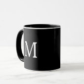 Monogram Zwart Wit Verjaardag Bruiloft Geschenk Fa Mok (Voorkant links)