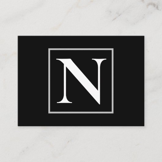 Monogram zwart-wit visitekaartje (Voorkant)