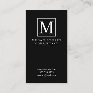 Monogram zwart-wit visitekaartje
