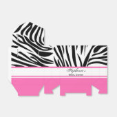 Monogram zwart-wit Zebra Afdrukken en warm roze Bedankdoosjes (Uitgevouwen)