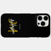 Monogram zwart-witscript Case-Mate iPhone case (Achterkant (horizontaal))