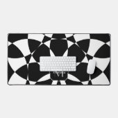 Monogram zwart-witte bloem mandala mosaic bureaumat (Keyboard & Muis)