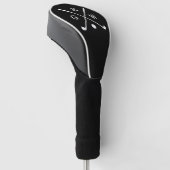 Monogram zwart-witte Golf Clubs Golfheadcover (Schuin)
