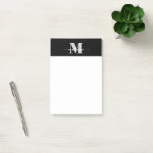 Monogram zwart zilver wit persoonlijk post-it® notes (Kantoor)