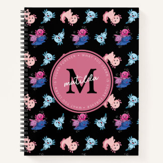 Monogram Zwarte Axolotl Kind Notitieboek