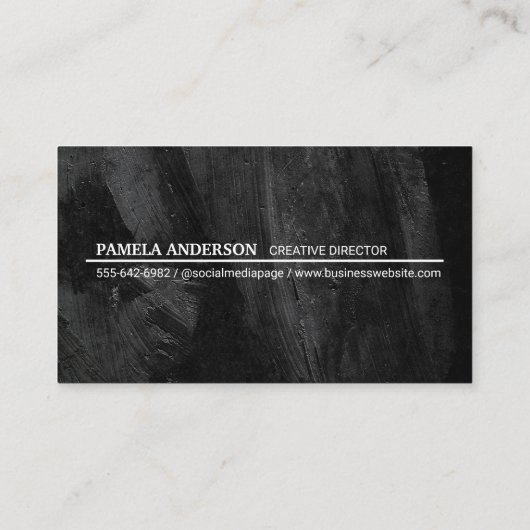 Monogram | Zwarte betonnen textuur Visitekaartje (Achterkant)