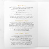 Monogram zwarte bruinbruinbruinmaaltijd, optie RSV Drieluik Uitnodiging (Binnenzijde eerst)