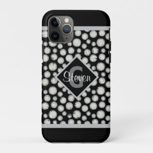Monogram zwarte en grijze pols iPhone 11 pro hoesje