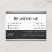 Monogram zwarte en witte hout visitekaartje (Achterkant)