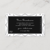 Monogram zwarte en witte mousserende diamanten visitekaartje (Achterkant)
