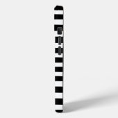 Monogram zwarte en witte pinguïn en stripes Case-Mate iPhone case (Achterkant / Links)