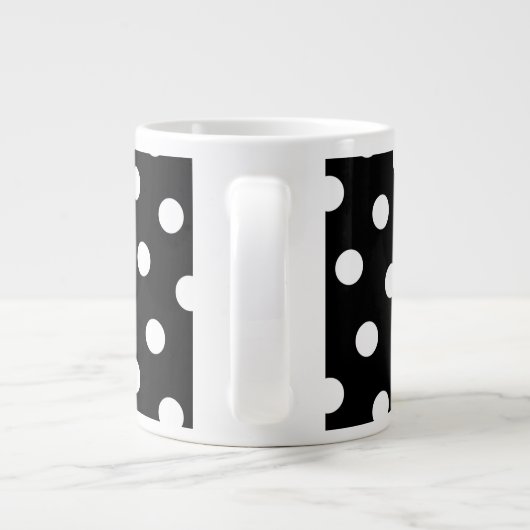Monogram zwarte en witte poka Dot Extra Grote Mok (Achterkant)