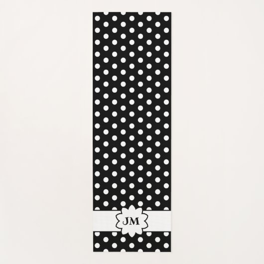 Monogram zwarte en witte poka Dot Yogamat (Voorkant)