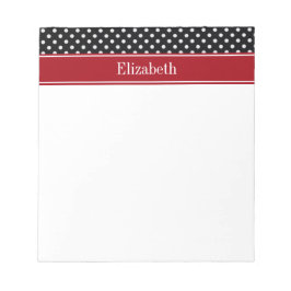 Monogram zwarte en witte poka Dots Carranberry Nam Notitieblok