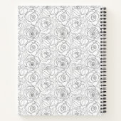 Monogram zwarte en witte rozen notitieboek (Achterkant)