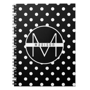 Monogram Zwarte en witte staafkoppen Notitieboek