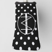 Monogram | Zwarte en witte staafvlek Golfheadcover (Draai 90)