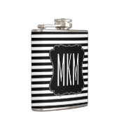 Monogram zwarte en witte strepen heupfles (Rechts)