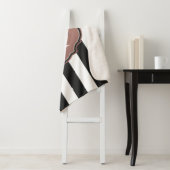 Monogram zwarte en witte strepen sherpa deken (In situ)