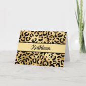 Monogram Zwarte Goud Luipaardprint Jachtluipaard W Kaart (Voorkant)