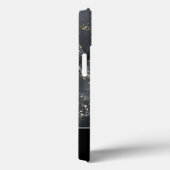 Monogram zwarte goudglitter Abstracte inktkunst Case-Mate iPhone Case (Achterkant / Rechts)