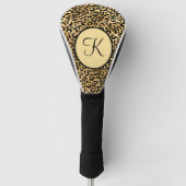 Monogram zwarte goudluipaard Afdrukken Cheetah Pri Golfheadcover (Voorkant)