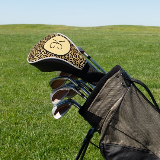 Monogram zwarte goudluipaard Afdrukken Cheetah Pri Golfheadcover (Insitu)
