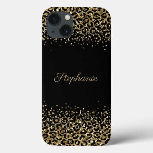 Monogram zwarte goudluis afdrukken Glitter-bekledi Case-Mate iPhone Case (Achterkant)