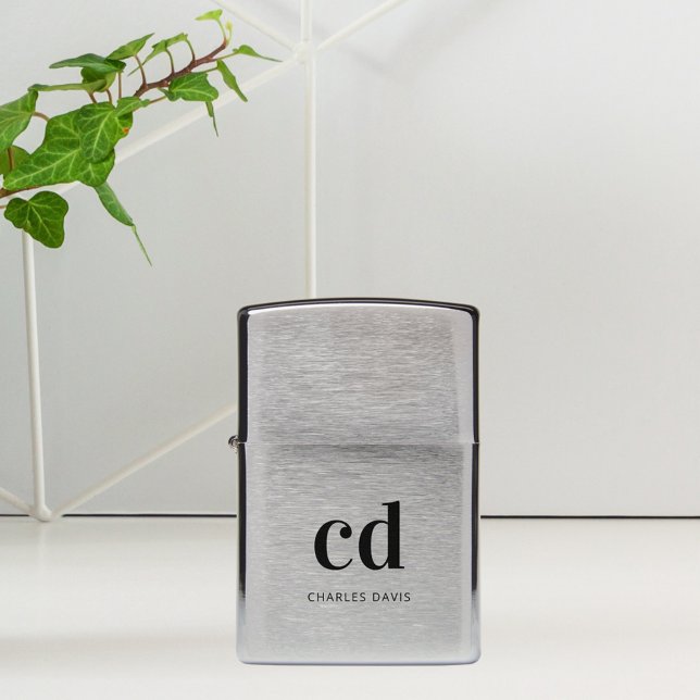 Monogram zwarte initialen modern aangepast (Creator heeft geüpload)