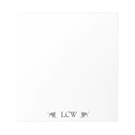 Monogram zwarte katten notitieblok (Voorkant)