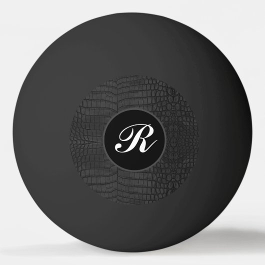 Monogram Zwarte Krokodillenleerprint Pingpongballen (Voorkant)