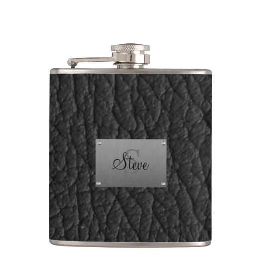 Monogram zwarte leder Kijk erlenmeyer Heupfles (Voorkant)