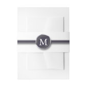 Monogram zwarte lijn en Button Uitnodigingen Wikkel (Voorkant Voorbeeld)