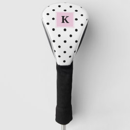Monogram zwarte poladots golfheadcover
